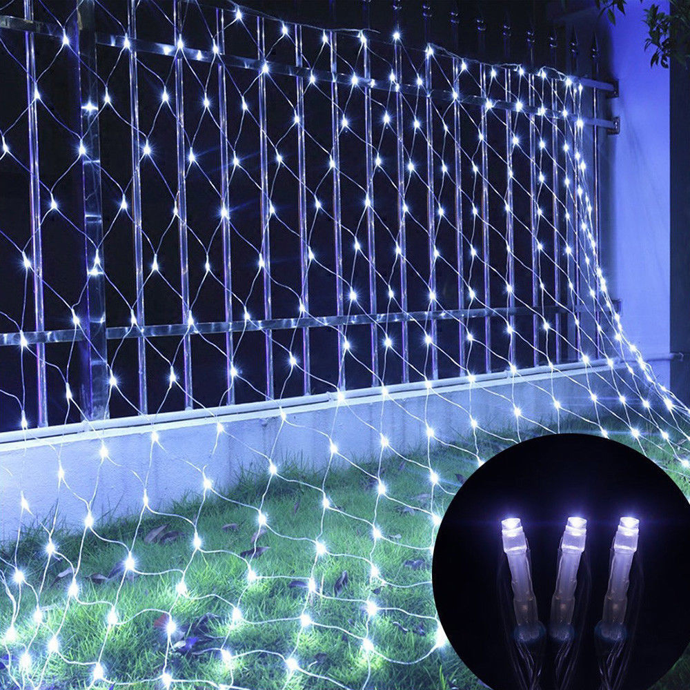 Guirnaldas de luces LED de malla de 24V, 1,5x1,5 M, 3x2M, 6x4M, cortina impermeable para exteriores, lámpara de cadena, decoración del banquete de boda de Navidad, blanco cálido RGB