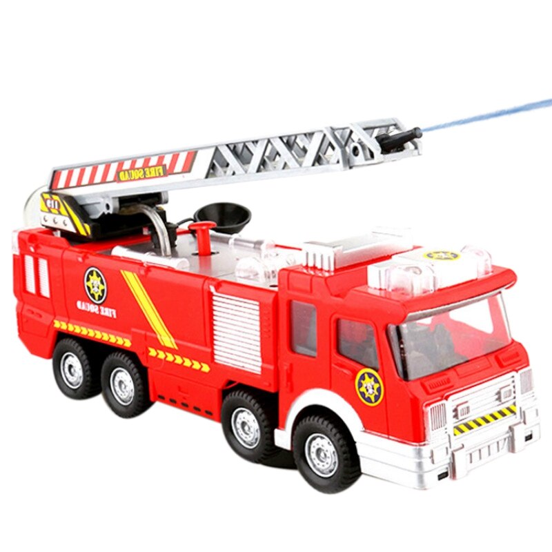 2Pcs Fire Truck Toy Electric Universal Water Jet Fire Truck Toy Fire Truck Car Music Light