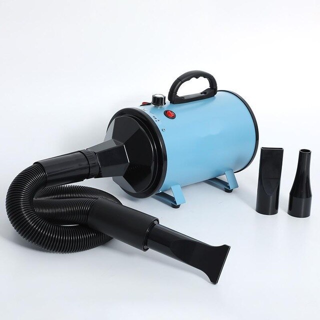 1 Pcs 2200w High-power Silent Pet Water Blowing Machine Pet Hair Blowing Grooming Tool Thickened Duct 3 Types Blowing Head: Blue