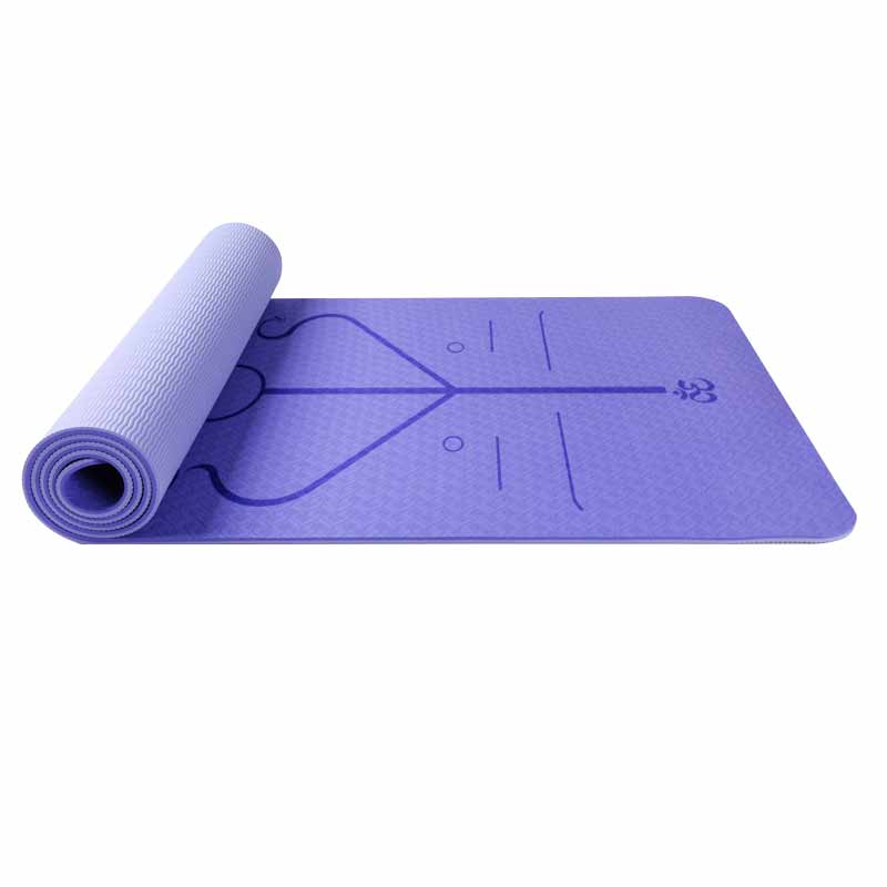 183*61*0.6cm Yoga Mat With Non-slip Positioning Line Fitness Mat Outdoor Leisure Fitness Accessories Suitable For Beginners: D