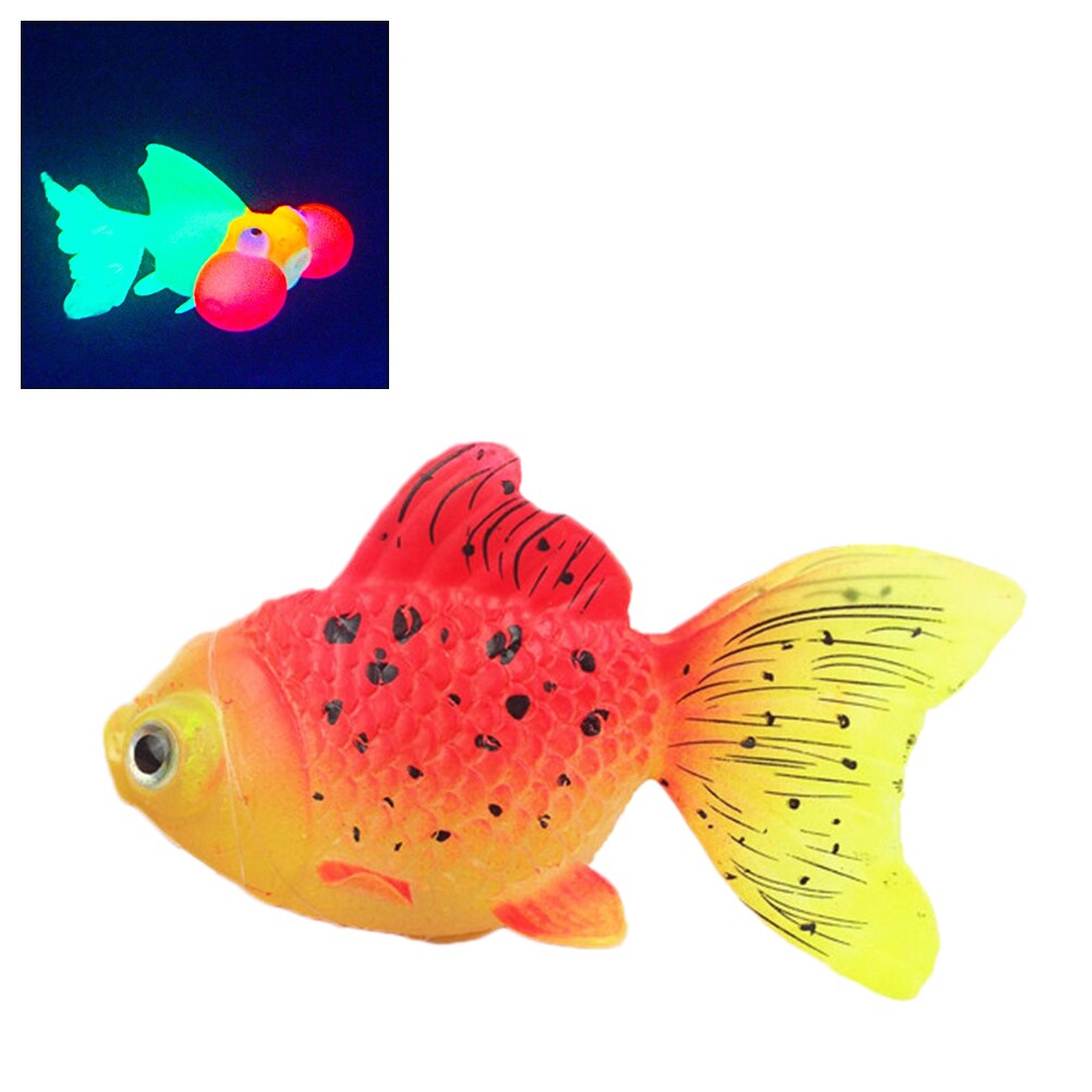 Artificial Fish Tank Aquarium Decoration Glow In The Dark Silicone Fish Tank Ornament Goldfish Aquarium Decor Supplies: 1