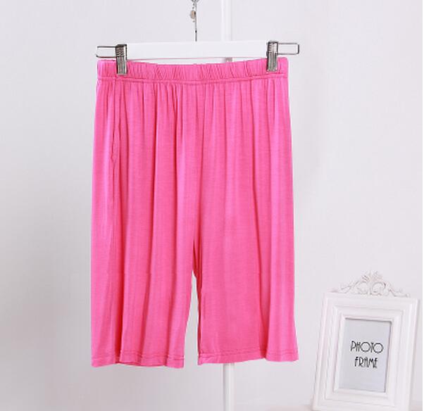 Été pyjama pantalon coton short pour dormir femmes pantalon pour la maison pyjama pantalon salon sous-vêtements grande taille XXL 3XL Q223: rose red / XXL