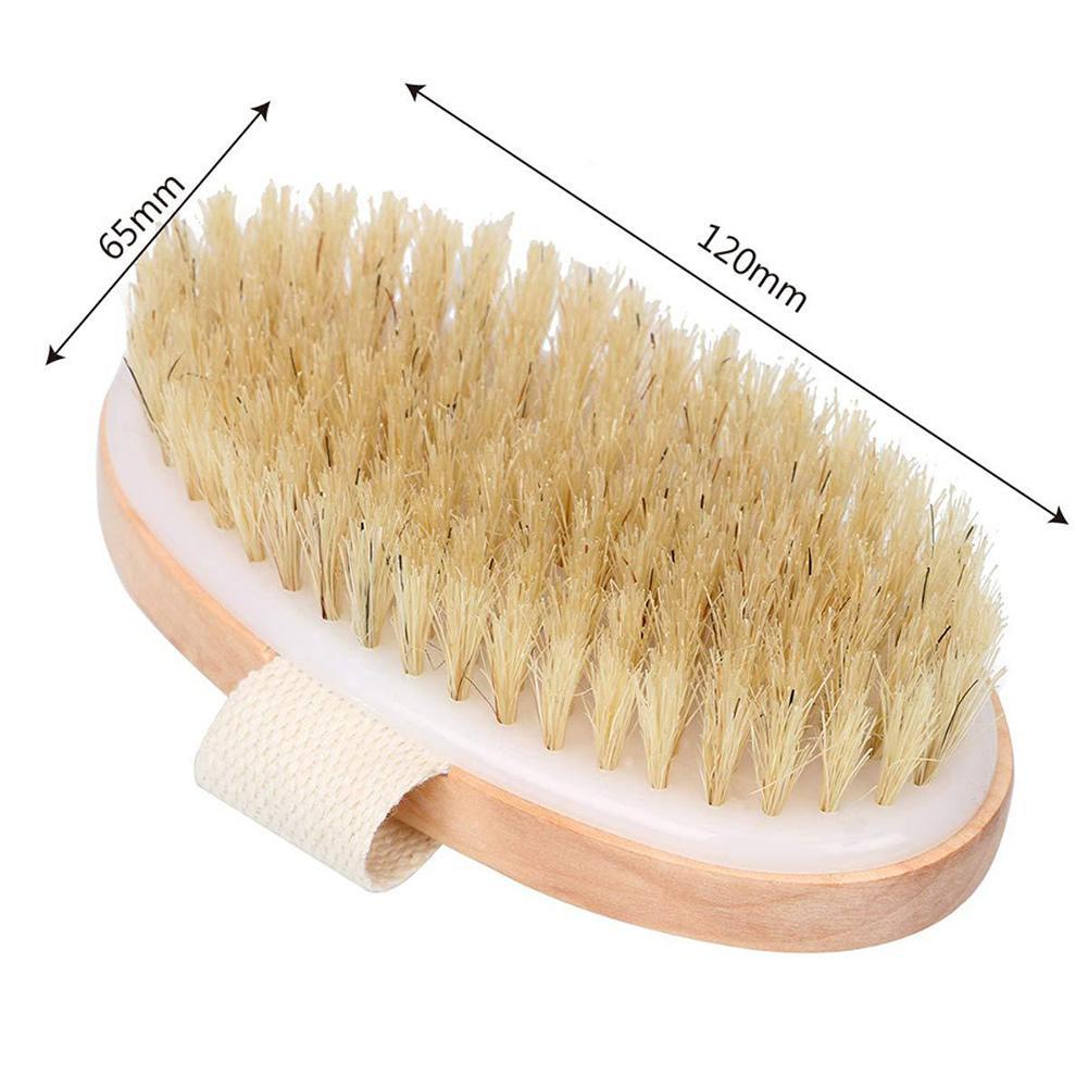 Baden Borstel Droge Huid Lichaam Zachte Natuurlijke Haren Spa Borstel Zonder Handvat Houten Bad Douche Brush Spa Exfoliërende Body Borstel