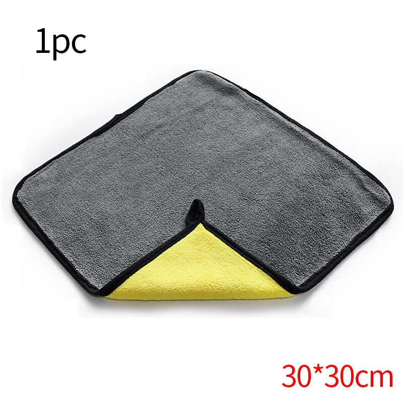 Auto Wassen Schone Handdoek Double Side Reiniging Handdoek Zachte Doek Detaillering Microfiber Pluche Wassen Drogen Handdoek voor Auto Accessoires: 30X30cm