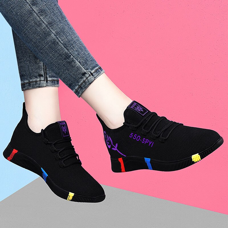 Frauen Tennis Schuhe Rose Weiche Turnschuhe Frau Sportlich Atmungsaktive Sport Schuhe Korb Air Mesh Schuhe Zapatillas Mujer: LILA / 9