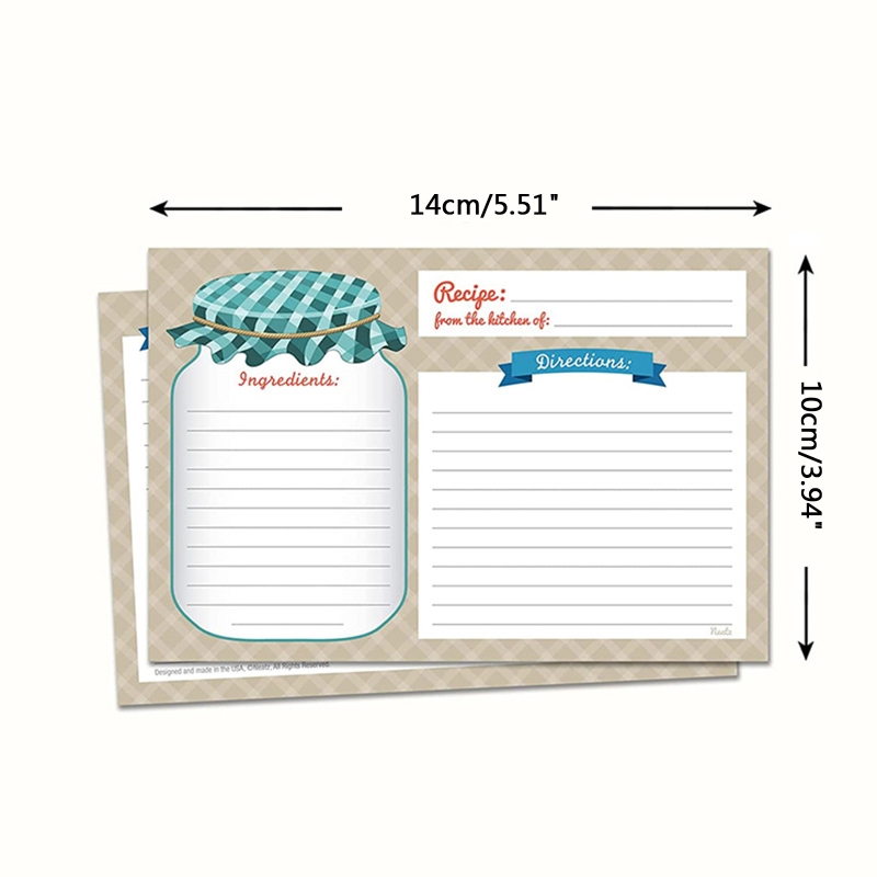 Kitchen Recipe Cards 25Pcs Double Sided Blank Handwriting Message Card for Home Kitchen Wedding Party DIY Supplies Q84D