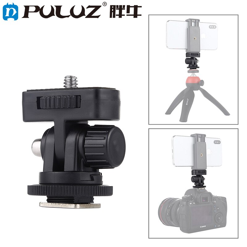 PULUZ Vlogging Accessories Rig Vlog Camera Clamp 1/4" Thread Cold Shoe Tripod Mount Adapter for Smartphone LED Light DIY Options