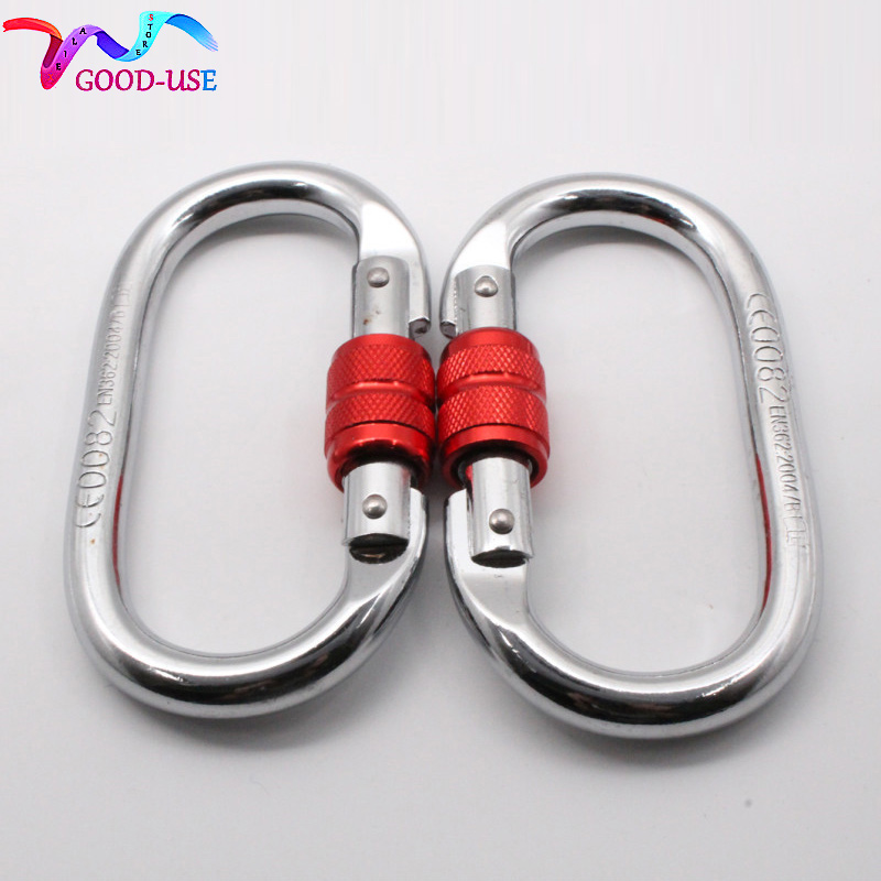 2 stück/set karabiner für aerial-yoga-hängematten, ce-zertifiziert, 25kn karabiner-fitnesszubehör für yoga-hängemattengurt