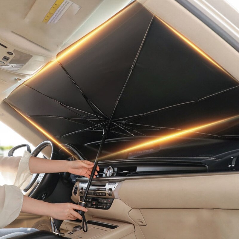 Parasol plegable para parabrisas delantero de coche, sombrilla con aislamiento térmico, accesorios para coche