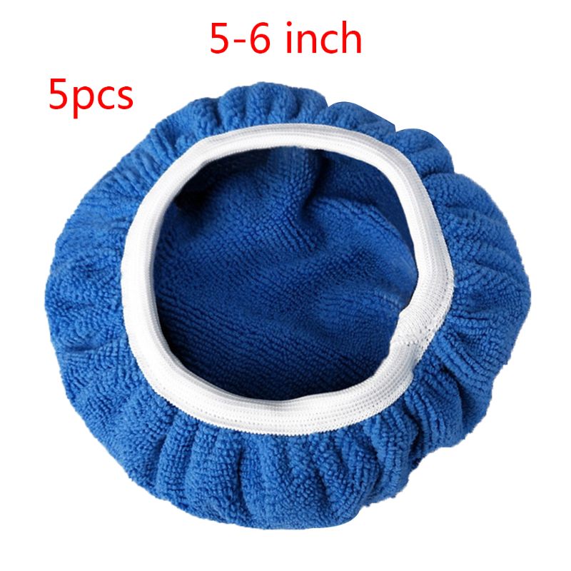 5pcs Polishing Bonnet Buffer Pad Microfiber Bonnet Car Polisher Pad Cover for Car Paint Care 5-6" 7-8" 9-10" 3 Sizes