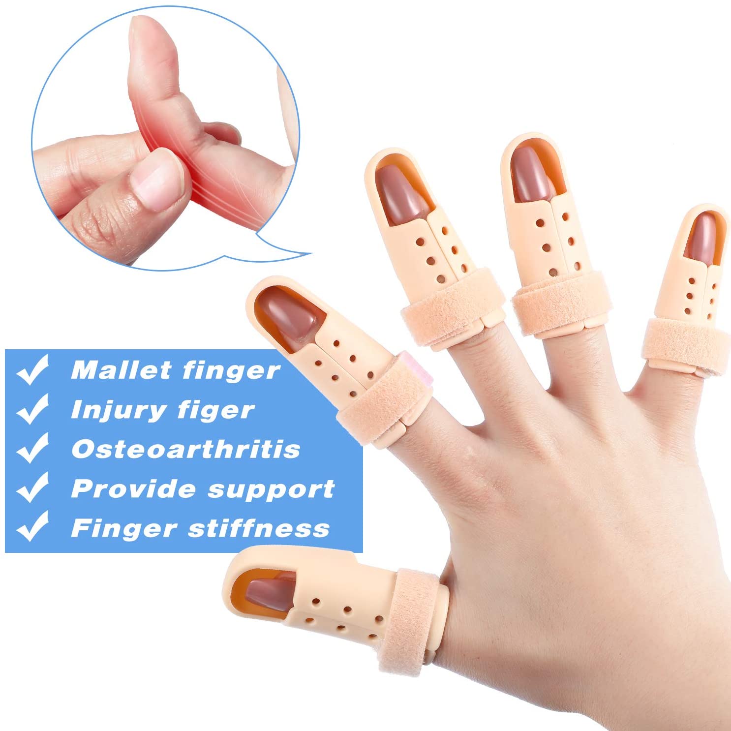 Hammer finger splint brace protector justerbar brudt finger joint stabilizer straightening arthritis knuck immobilisering