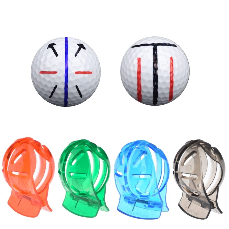 2x Golf Ball Line Liner Marker Multi-Template Drawing Alignment Marks Sign Tools