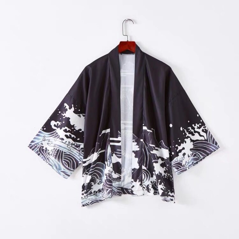 Kimono Men Japanese Kimono Traditional male kimono cardigan men harajuku streetwear samurai costume yukata male haori obi FF2825