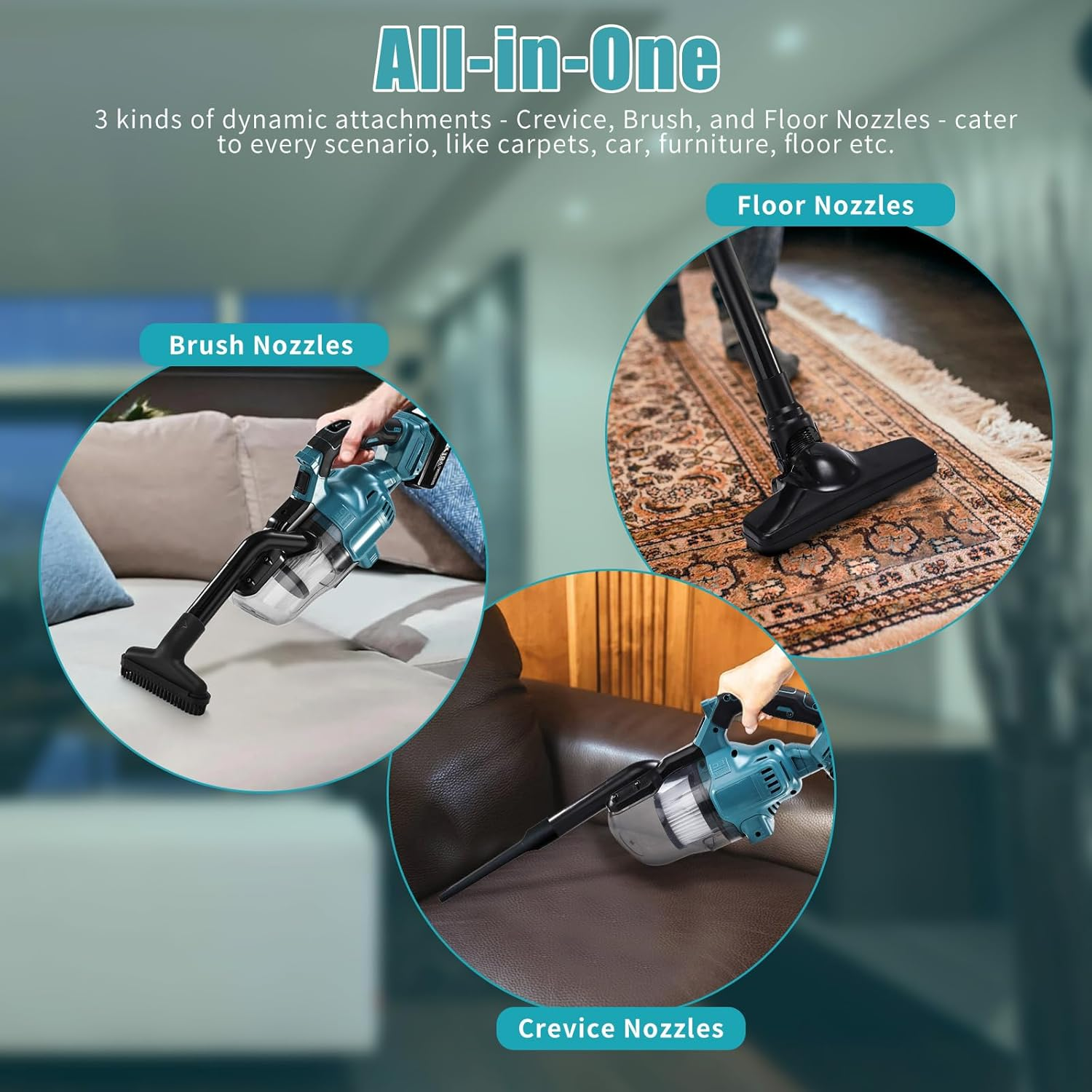 Cordless Vacuum Cleaner Rechargeable Handheld Dust Blower Floor Car Pet Hair Multifunction Cleaning Tools For Makita 18V Battery