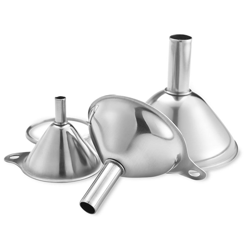 3 st/set rostfritt stål tratt mini olja vin integrerad tratt vätskedispenser