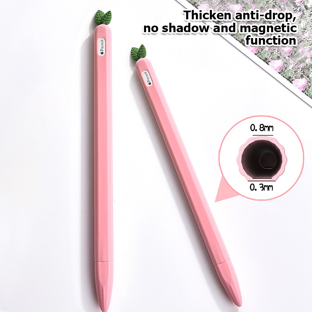 Soft Carrot Silicone For Apple Pencil 1 2 Case Compatible For Tablet Touch Pen Stylus Protective Sleeve Cover Coque Anti Lost