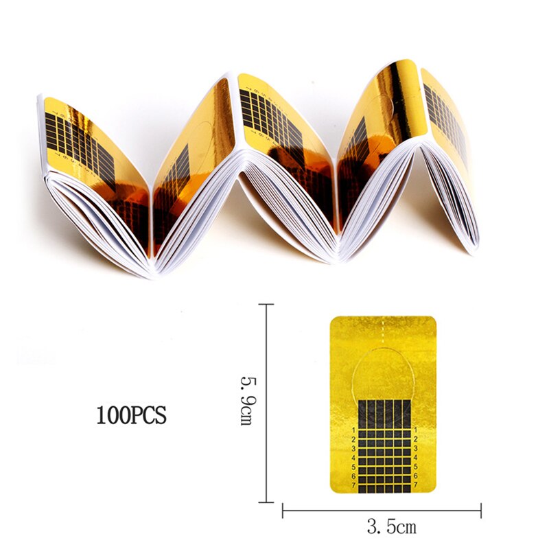 100pc/lot Nail Art Tools Nail Forms Extension Acrylic Builder Form Guide For Nail Extension Stencil Manicure Tools: 06