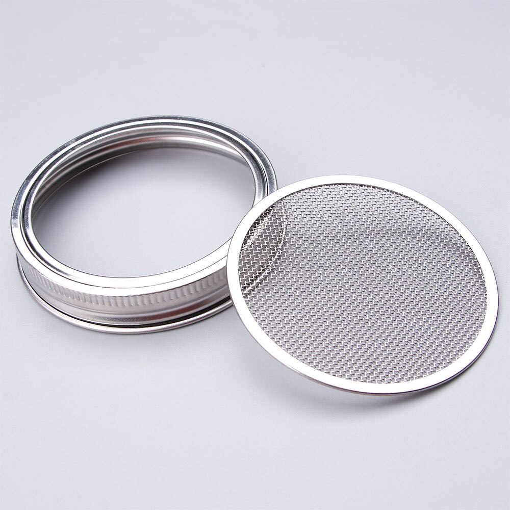 1 Set Stainless Steel Seed Growing Sprouting Mesh Screen Strainer Filter Wide Mouth Nursery Trays Cover Practical