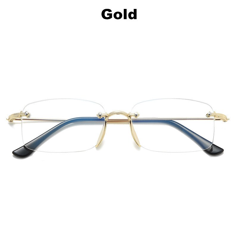 Ultralight Rimless Reading Glasses Anti Blue Light Radiation Computer Presbyopia Readers Spectacleso Reader Kulary 1.0 To 4.0: +250 / gold
