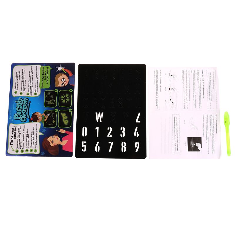 Bambini Fluorescente Tavolo da disegno Magico Disegnare con la Luce Divertimento Lo Sviluppo di Regalo Del Giocattolo: A4-blu