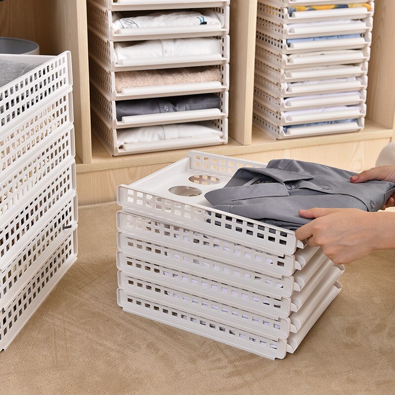 3PCS Wardrobe Storage Cabinet Organizer Drawer Storage Box Layered Partitions Finishing Shelf Dormitory Rack Storage