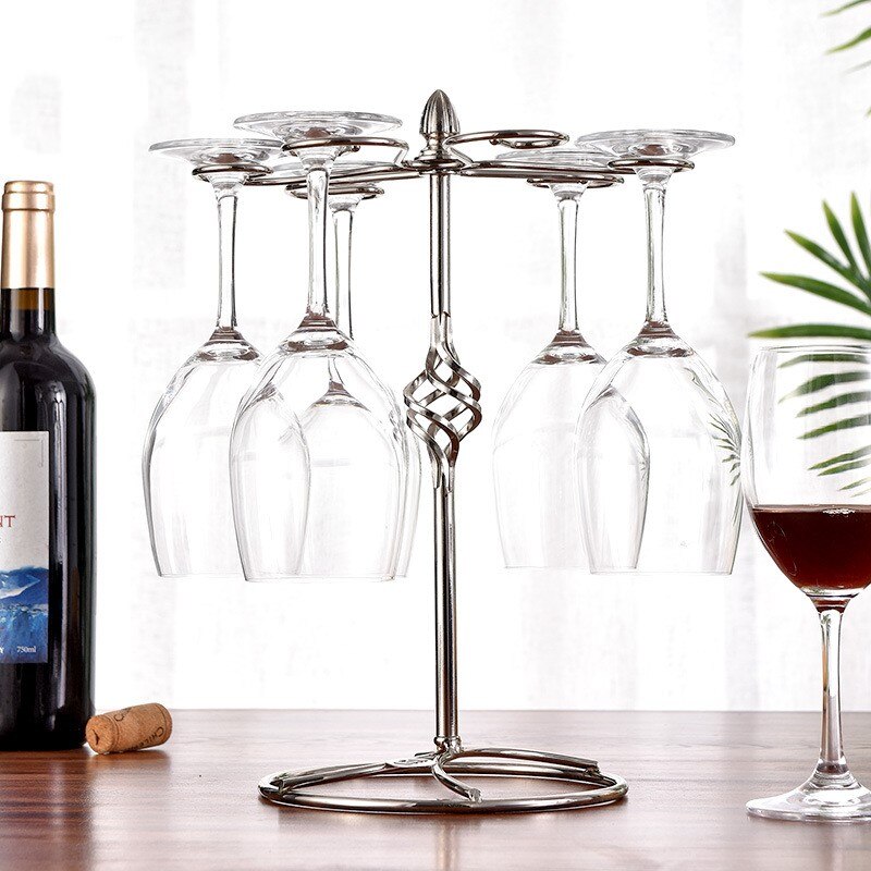 Tafelblad Wijnrek Stand Opknoping Drinkglazen Glaswerk Opslag Rack Plank Wijnglas Bekerhouder Display 6 Cups Rack
