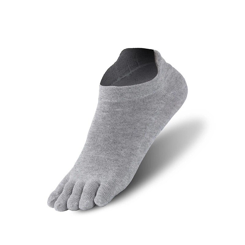 Vijf-Vinger Sokken Heren Dunne Korte Buis Effen Kleur Sport Vijf Tenen Sokken Split Teen Sokken Katoen sokken: Grijs / Xl