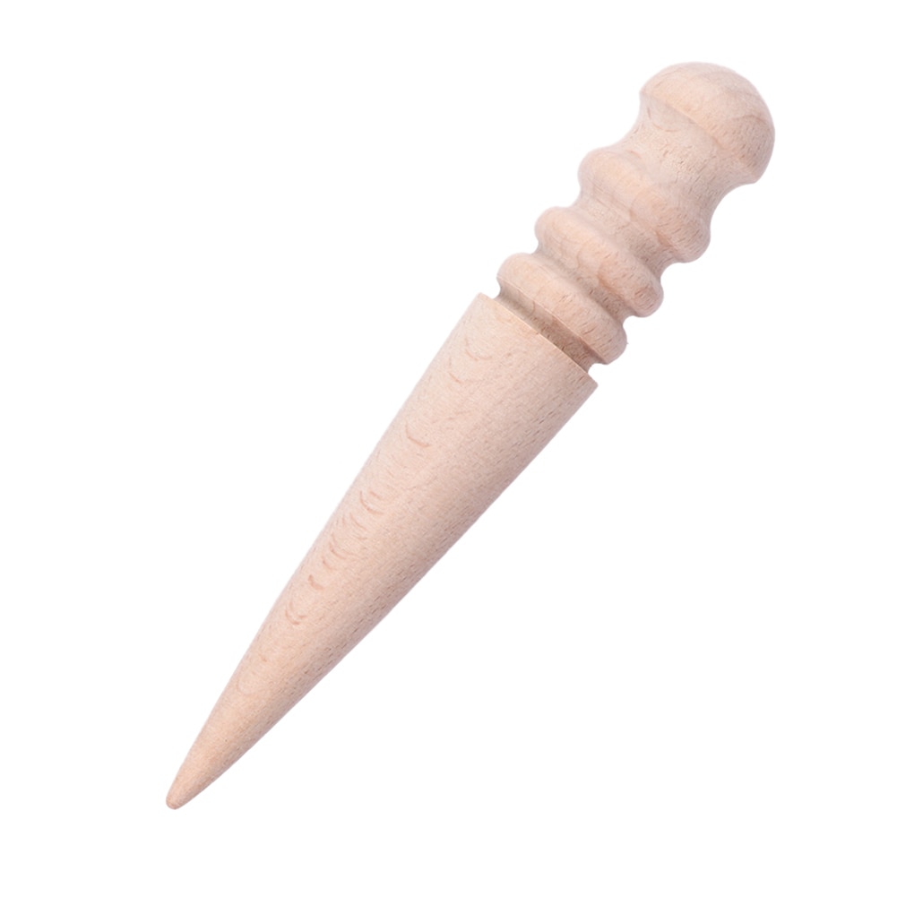 3 unids/set DIY de cuero artesanal de madera bruñidor con filo con ranuras Multi-Tamaño de madera maciza cuero rebanador Rod cuero Craft herramientas