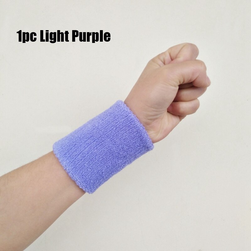 1PC Bunte Sport Schweißband Armbänder Baumwolle Faser Schweiß Handgelenk Guards Jugendliche Weichen Bequemen Hand Band Sport Zubehör: Light Purple