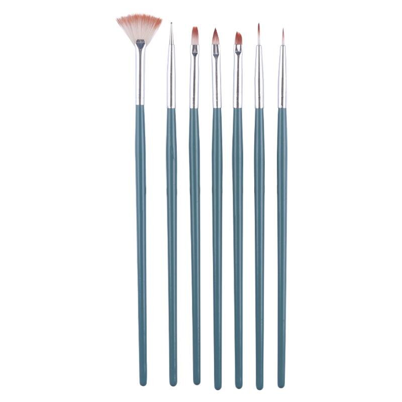 5/7/8 Stuks Nail Art Liner Tekening Pen Brush Diy Uv Gel Nail Lijn Strepen Schilderen Pen acryl Handvat Manicure Tool 7/9/11/15/20Mm: pattern 5