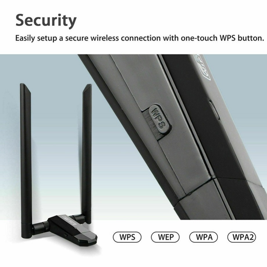 Grwibeou placa de rede sem fio 1200mbps de longo alcance ac1200 banda dupla 2.4g + 5g sem fio usb 3.0 wi-fi adaptador 802.11ac antenas wi-fi