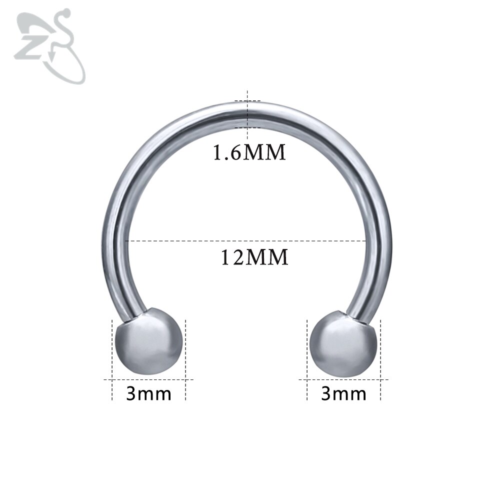 ZS 1 STÜCK 316L Edelstahl Nasenring 14G 16G Nasenpiercings Wendel Ohrpiercing Damen Herren Septum Ringe Körperpiercing Schmuck: Weiß / Silber überzogen