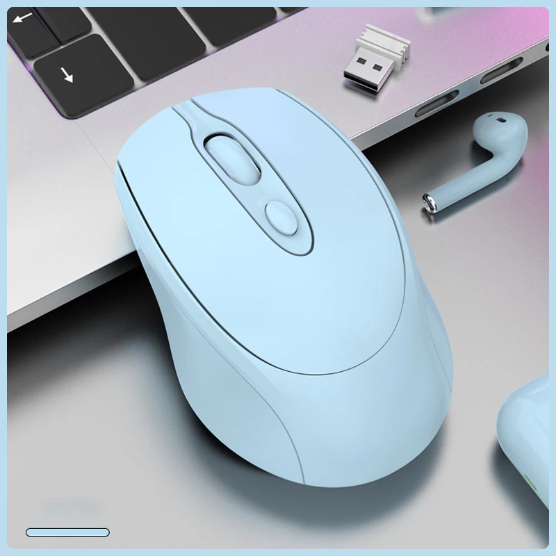 Ergonominen langaton hiiri 2.4g optista ladattavaa bluetooth-yhteensopivaa hiirtä kannettaville tietokoneille chromebookeille kannettaville tietokoneille pelihiiri: Sininen