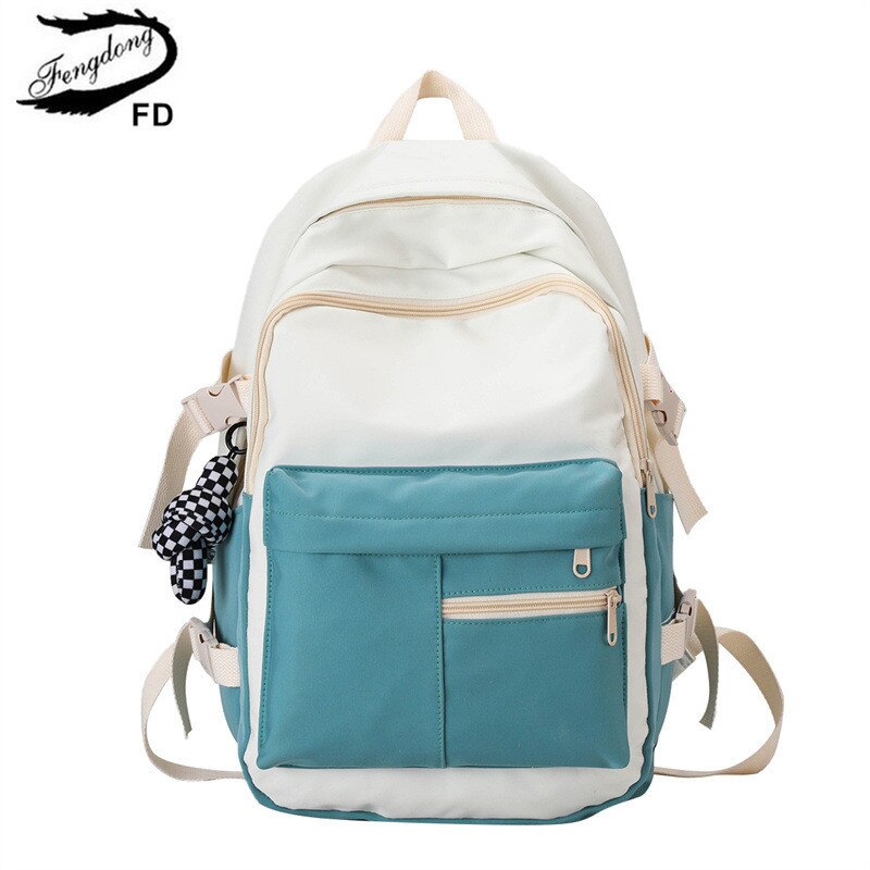 Fengdong zaini per scuola per adolescenti zaino per scuola per donna zaino per laptop da viaggio leggero impermeabile zaino per libri universitari