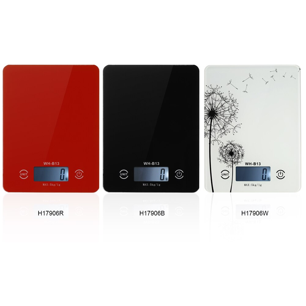 Digital Kitchen Scale LED Food Balance Scale 5KG/1g Kitchen Weight Measuring for Baking Cooking Black Electronic Kitchen Scale