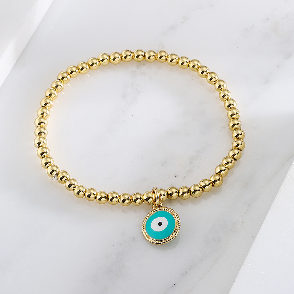 Kleurrijke Zirkoon Turkse Evil Eye Armbanden Bohemian Olie Druipen Hanger Armbanden Dating Sieraden: Kobalt Violet