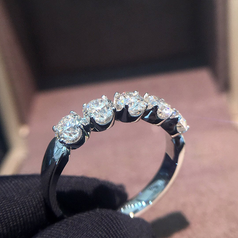 Bagues élégantes en argent regardé 925 pour femmes, matiques en cristal de moissanite, nucleolab unique, bijoux de mariage, savoir , taille 6-10