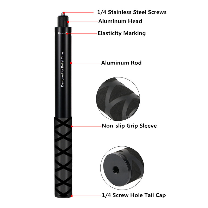 Palo de Selfie Invisible para Insta360 X4 X3 X2, palo de Selfie extendido para GoPro 13 12 DJI Action 5 4 3, soporte de aleación de aluminio para cámara