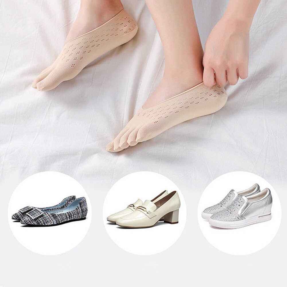 Moda lato cienkie palec u nogi skarpety kapcie kobiety dama przezroczysty silikon antypoślizgowe skarpety z pięcioma palcami