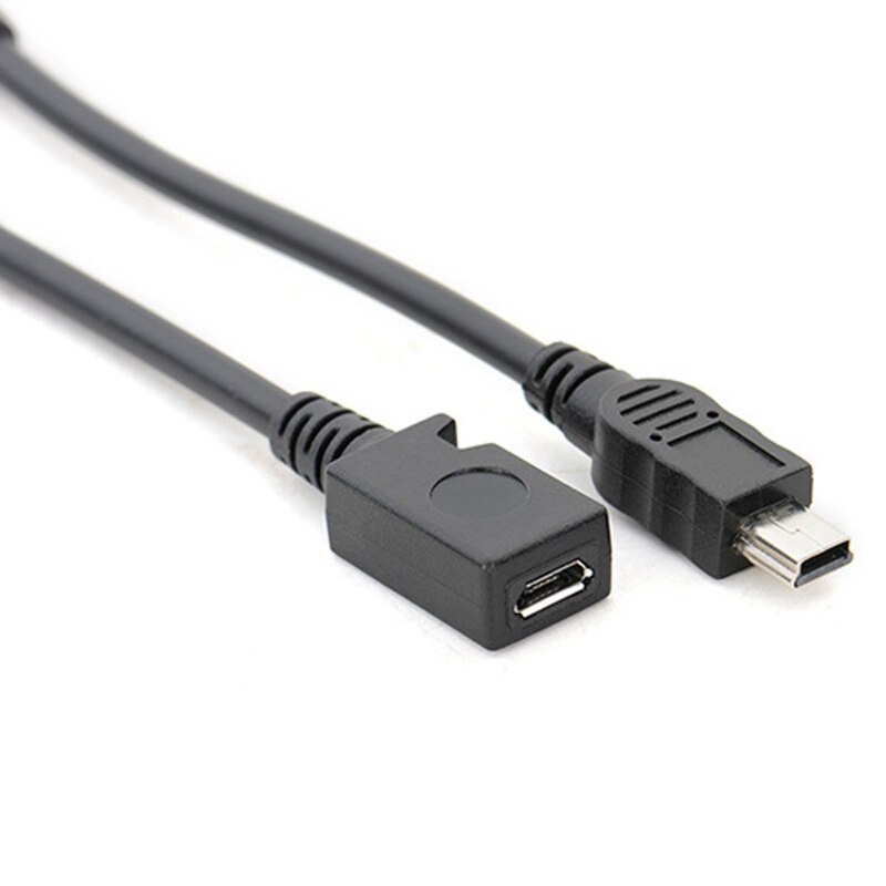 Micro USB hembra a Mini USB macho adaptador cargador Adaptador convertidor Cable 13cm 1XCB
