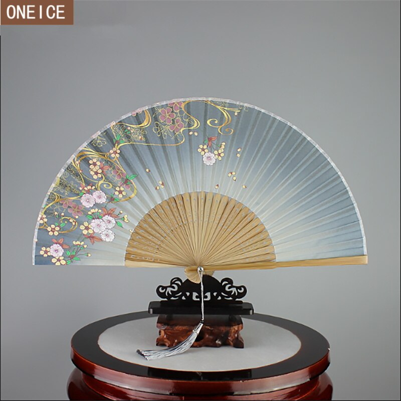 6 inch Chinese hand fan silk printed bamboo fan wedding dance portable mini craft eventail a main folding fan