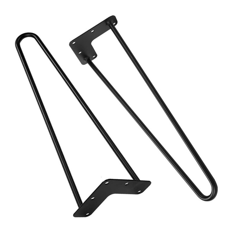 Patas de muebles negras de 8 &quot;, patas de mesa de Metal para armario, resistentes, horquilla de 2 varillas, pata de mesa, soporte de escritorio DIY, paquete de 4