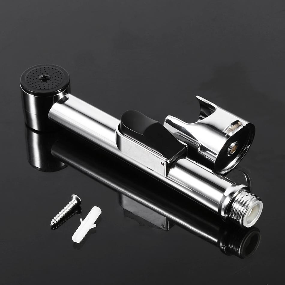 Handheld Draagbare Bidet Sproeier Badkamer Verchroomd ABS Shattaf Bidet Douche Sproeier Wall Mount Bad kraan w/Douche