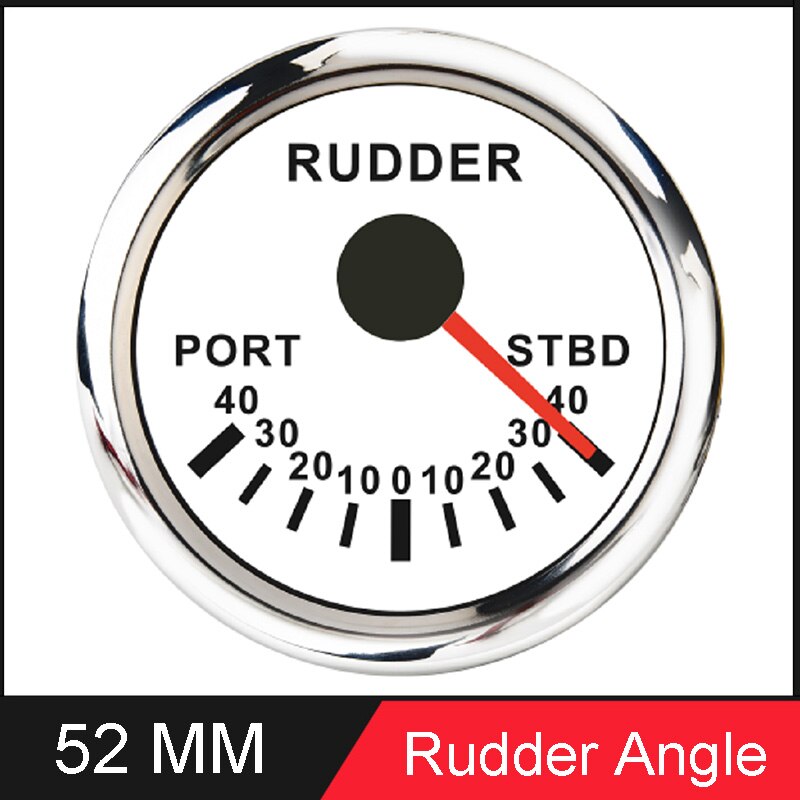 Rudder Angle Indicator Gauge 52mm 316 Stainless Steel Bezel Sail Boat Rudder Angle Indicator With Red Backlight 9-32V: WS