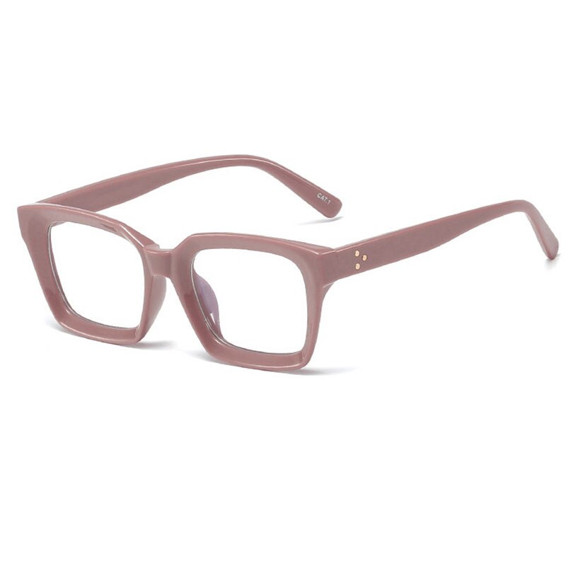 HBK Square Eyeglasses Frame Women Optical Clear Glasses Frame Brand Plain Eye Glasses Oculos De Grau Femininos: C05 Khaki