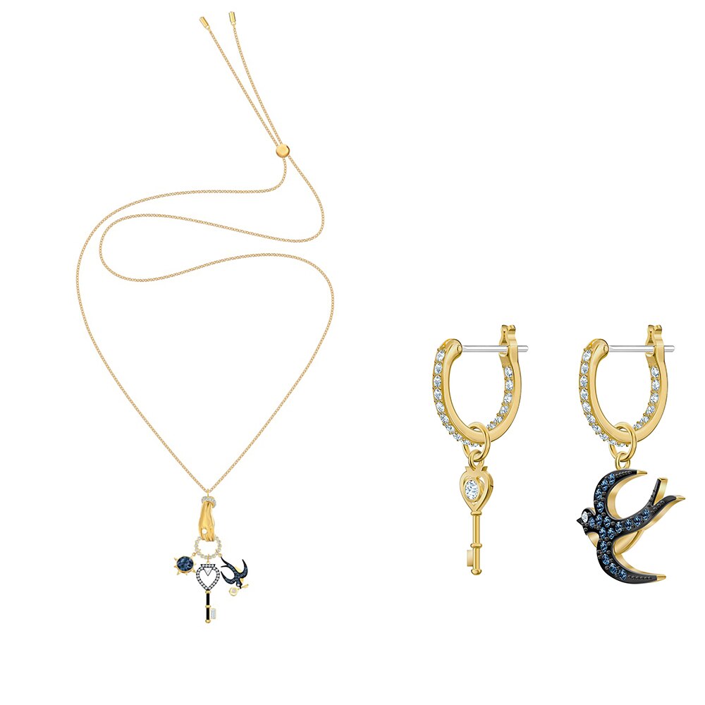 Herfst unieke magische bedel van zwaluw, sleutel en handpatroon hanger ketting prachtig: 2