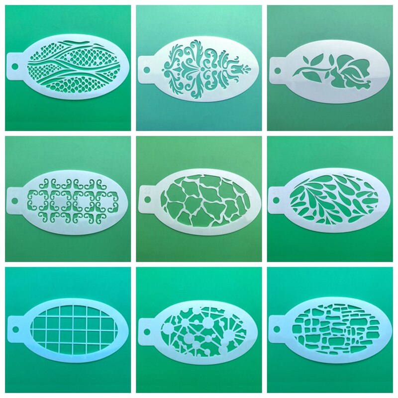 42 Teile/satz Gesicht Malerei Schablonen Vorlagen machen-hoch Partei Körper Kunst machen-hoch Werkzeuge Punkte Fisch Skala Leopard Kunststoff