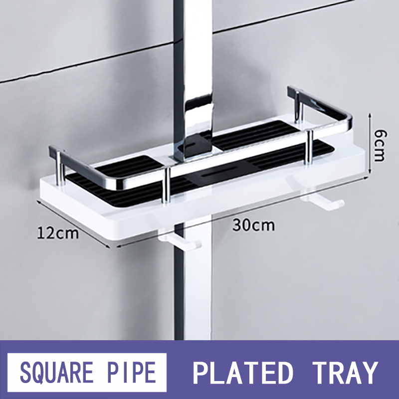 Wall Household Item Bathroom Shower Holder Rack Organizer Bathroom Shelf Shampoo Tray Stand No Drilling Floating Shelf for Shelf: Red