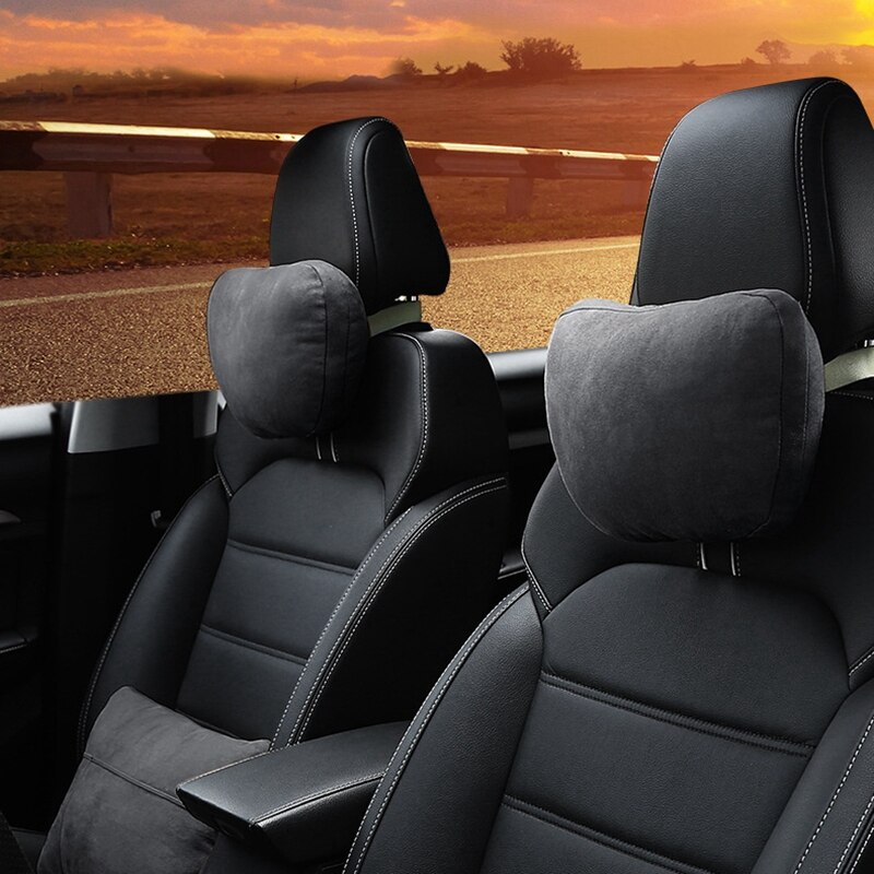 2Stck Universal- Auto Kopfstütze Nacken Unterstützung Sitz für Maybach S Klasse Weichen Einstellbar Kissen Nacken Rest Kissen: schwarz