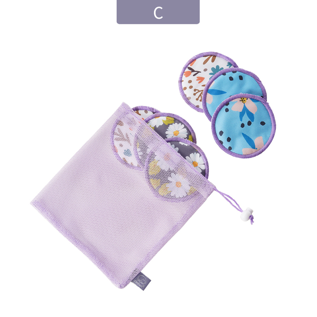 Mora Mona 6 Stks/set Zacht Ademend Bamboevezel Verpleging Pads Wasbare Zoogcompressen Voor Borstvoeding Vrouwen En Borstvoeding: ES067-C